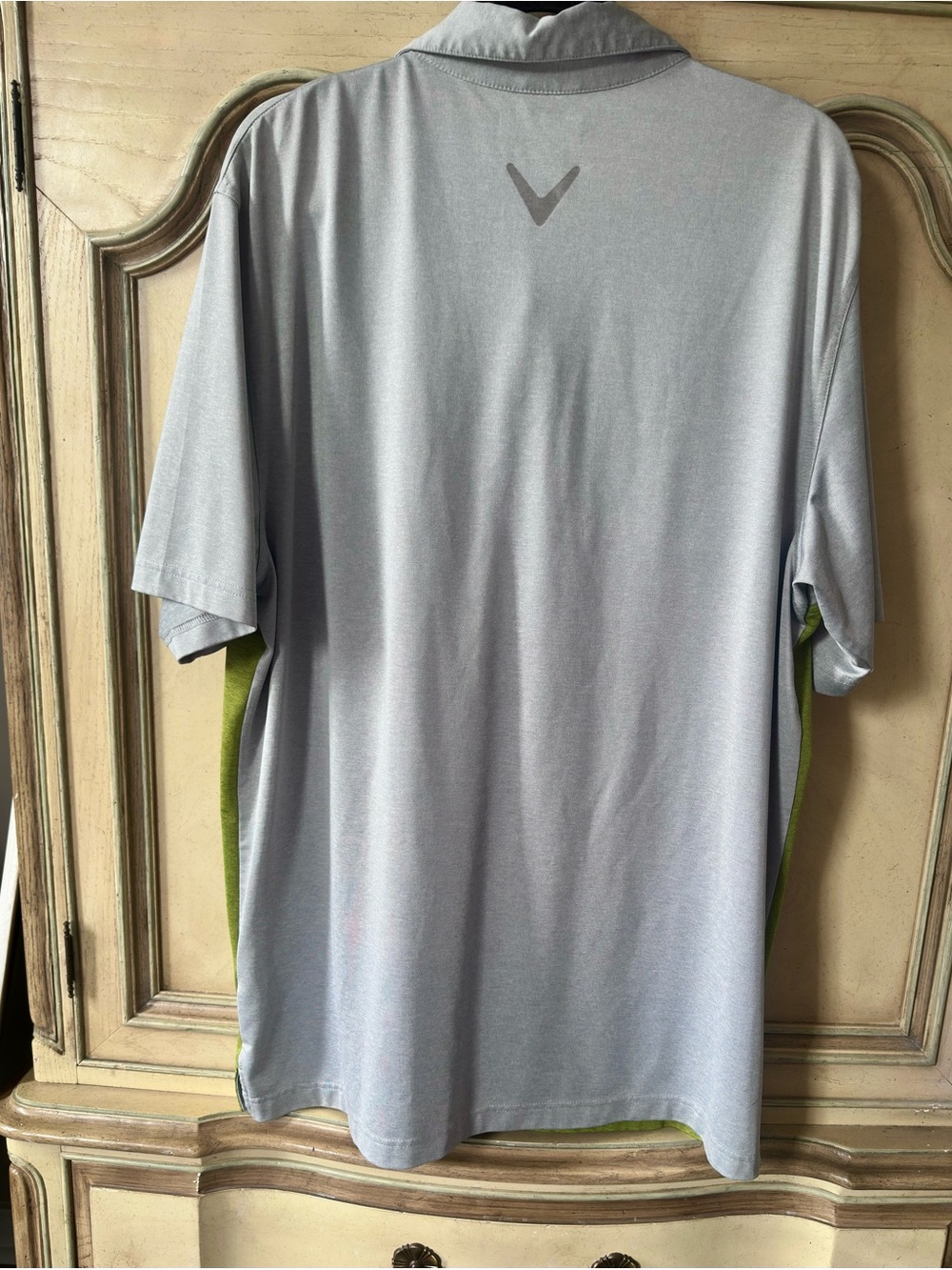 Callaway Two-Tone Green & Light Gray Men's Golf Polo Shirt RTL $80 - Picture 3 of 5